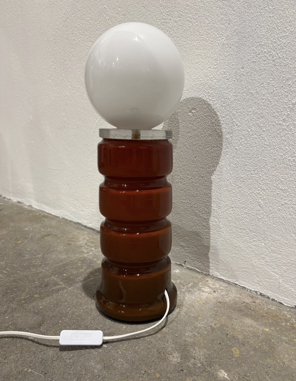 very rare vintage glass table lamp designed by peo ström for alsterfors, sweden 1960s very rare vintage glass table lamp designed by peo ström for alsterfors, sweden 1960s