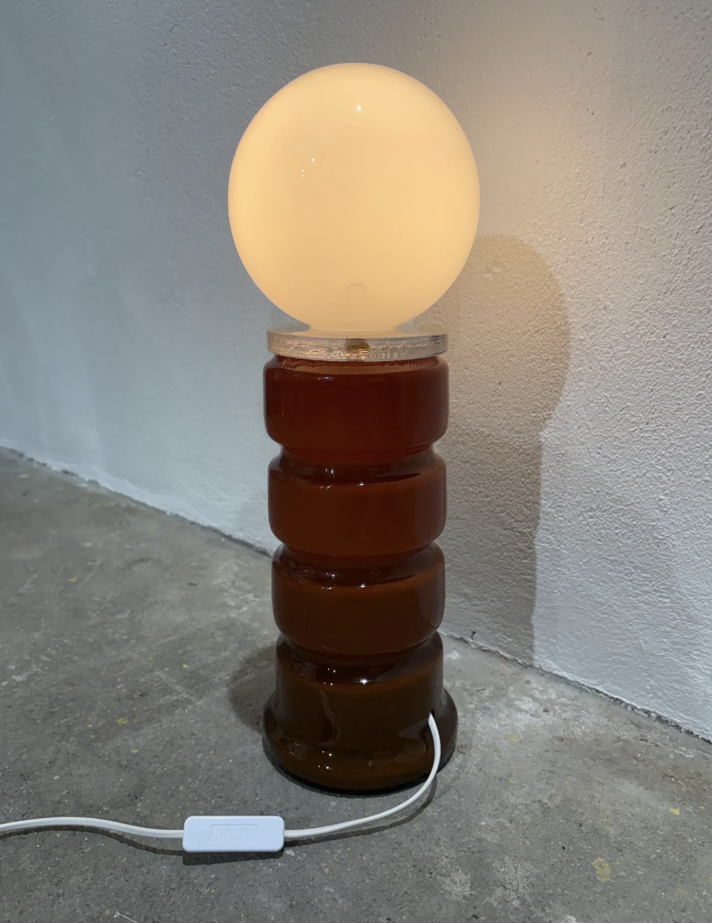 very rare vintage glass table lamp designed by peo ström for alsterfors, sweden 1960s very rare vintage glass table lamp designed by peo ström for alsterfors, sweden 1960s