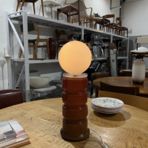 very rare vintage glass table lamp designed by peo ström for alsterfors, sweden 1960s