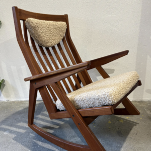unique scandinavian mid century teak rocking chair solid wood 1960s vintage