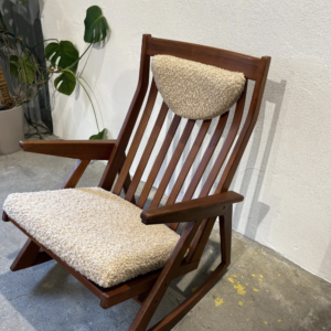 unique scandinavian mid century teak rocking chair solid wood 1960s vintage