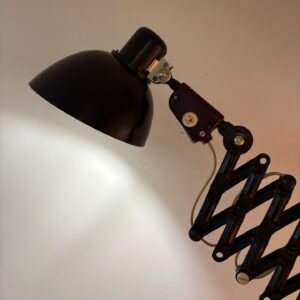 industrialna lampa nożycowa prod. veb zweckleuchtenbau dresden, niemcy 1950s industrialna lampa nożycowa prod. veb zweckleuchtenbau dresden, niemcy 1950s